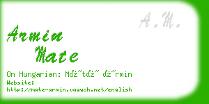 armin mate business card